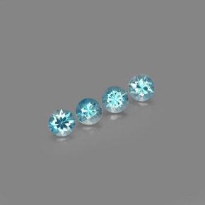 Zircone naturale blu da  ct, taglio rotondo, VVS-VS