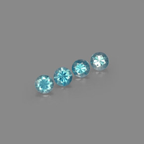 Zircone naturale blu da  ct, taglio rotondo, VVS-VS