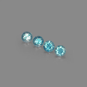 Zircone naturale blu da  ct, taglio rotondo, VVS-VS