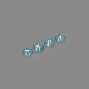 Zircone naturale blu da  ct, taglio rotondo, VVS-VS