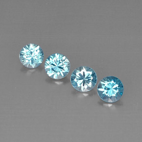 Zircone naturale blu da  ct, taglio rotondo, VVS-VS