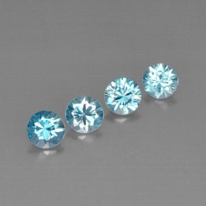 Zircone naturale blu da  ct, taglio rotondo, VVS-VS