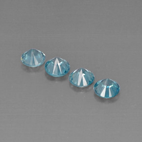Zircone naturale blu da  ct, taglio rotondo, VVS-VS