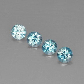 Zircone naturale blu da  ct, taglio rotondo, VVS-VS