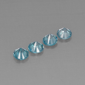 Zircone naturale blu da  ct, taglio rotondo, VVS-VS