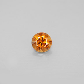 Zircone naturale arancione da 0,98 ct, taglio rotondo, VVS-VS