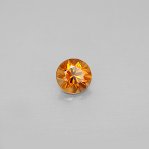 Zircone naturale arancione da 0,98 ct, taglio rotondo, VVS-VS