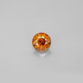 Zircone Arancione naturale da 0.98 ct, Taglio rotondo, VVS-VS
