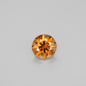 Zircone naturale arancione da 0,86 ct, taglio rotondo, VVS-VS