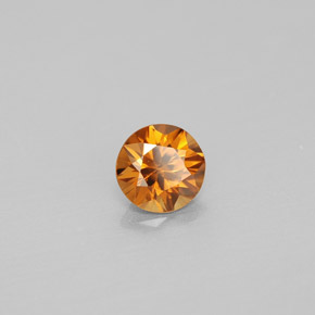Zircone naturale arancione da 0,86 ct, taglio rotondo, VVS-VS