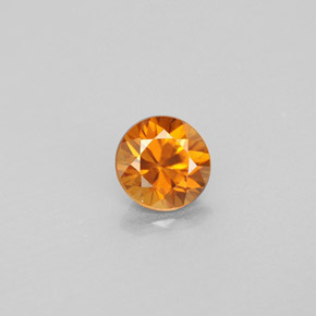 Zircone naturale arancione da 0,99 ct, taglio rotondo, VVS-VS