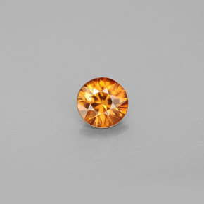 Zircone naturale arancione da 0,91 ct, taglio rotondo, VS