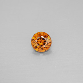 Zircone naturale arancione da 0,98 ct, taglio rotondo, VS