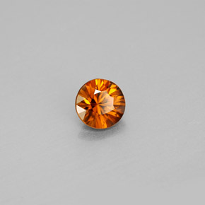 Zircone naturale arancione da 1,01 ct, taglio rotondo, VS