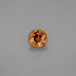 Zircone naturale arancione da 0,99 ct, taglio rotondo, VS