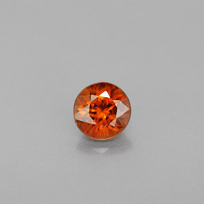 Zircone naturale arancione da 0,96 ct, taglio rotondo, VS