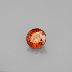 Zircone naturale arancione da 0,96 ct, taglio rotondo, VS