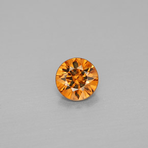 Zircone naturale arancione da 0,99 ct, taglio rotondo, VS