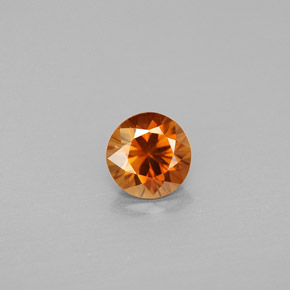 Zircone naturale arancione da 1,01 ct, taglio rotondo, VS