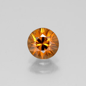 Zircone naturale arancione da 1,00 ct, taglio rotondo, VS