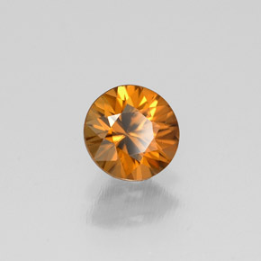 Zircone naturale arancione da 1,00 ct, taglio rotondo, VS