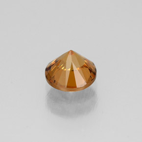 Zircone naturale arancione da 1,00 ct, taglio rotondo, VS