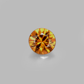 Zircone naturale arancione da 0,88 ct, taglio rotondo, VS