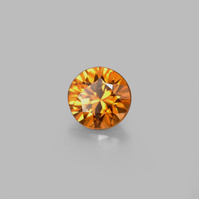Zircone naturale arancione da 0,88 ct, taglio rotondo, VS
