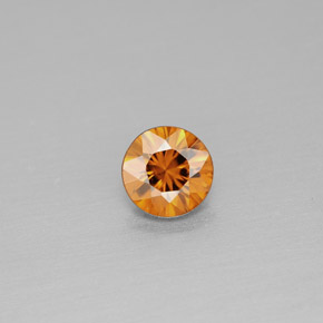 Zircone naturale arancione da 0,99 ct, taglio rotondo, VS