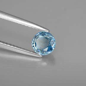 Zircone naturale blu da 1,17 ct, taglio rotondo, VVS-VS