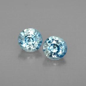 Zircone naturale blu da  ct, taglio rotondo, VVS-VS