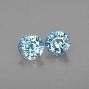 Zircone naturale blu da  ct, taglio rotondo, VVS-VS