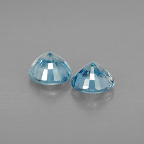 Zircone naturale blu da  ct, taglio rotondo, VVS-VS