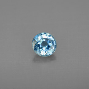 Zircone naturale blu da 0,85 ct, taglio rotondo, VVS