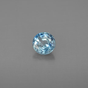 Zircone naturale blu da 0,85 ct, taglio rotondo, VVS