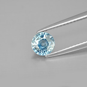 Zircone naturale blu da 0,97 ct, taglio rotondo, VS