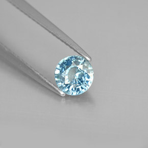 Zircone naturale blu da 0,97 ct, taglio rotondo, VS