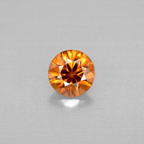 Zircone naturale arancione da 0,85 ct, taglio rotondo, VS