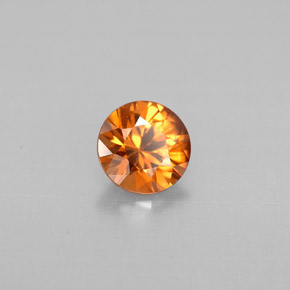 Zircone naturale arancione da 0,85 ct, taglio rotondo, VS