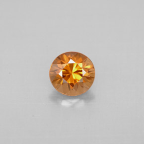 Zircone naturale arancione da 0,92 ct, taglio rotondo, VVS-VS