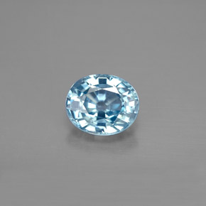 Zircone naturale blu da 1,80 ct, taglio ovale, VVS