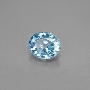 Zircone naturale blu da 1,80 ct, taglio ovale, VVS