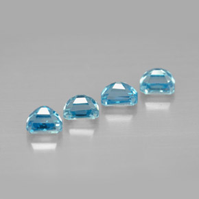 Zircone naturale blu da  ct, taglio smeraldo, VVS