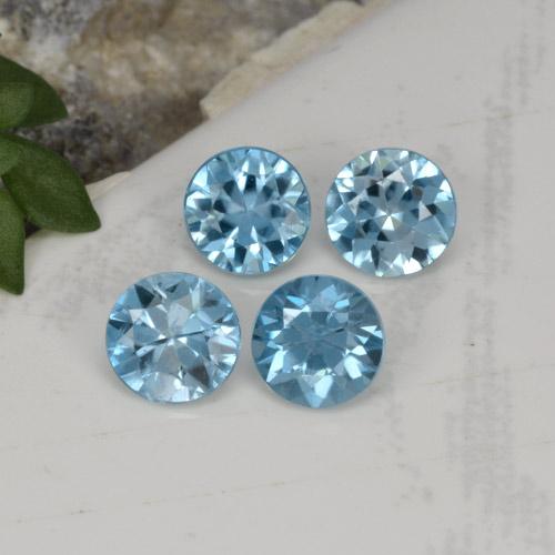 Zircone naturale blu da 2,00 ct, taglio rotondo, VVS-VS