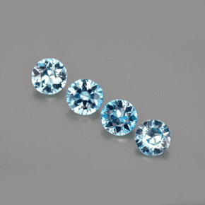 Zircone naturale blu da  ct, taglio rotondo, VVS-VS