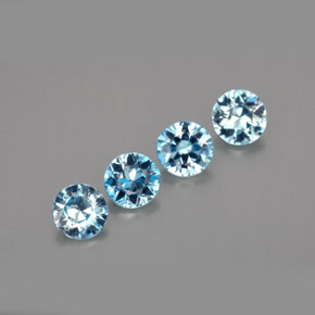 Zircone naturale blu da  ct, taglio rotondo, VVS-VS