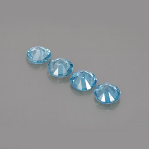 Zircone naturale blu da  ct, taglio rotondo, VVS-VS