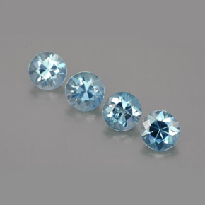 Zircone naturale blu da  ct, taglio rotondo, VVS-VS