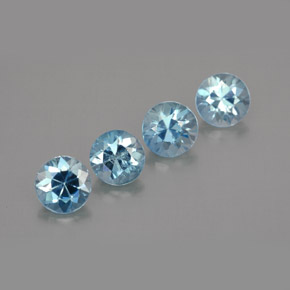 Zircone naturale blu da  ct, taglio rotondo, VVS-VS