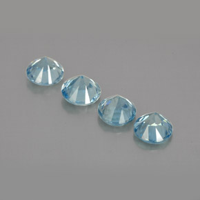 Zircone naturale blu da  ct, taglio rotondo, VVS-VS